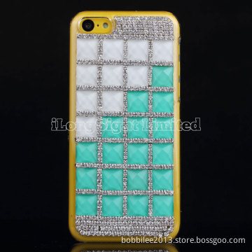 Square Gem Rhinestone Hard Case For iPhone 5C